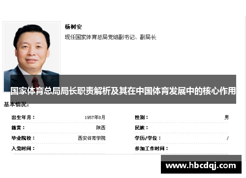 国家体育总局局长职责解析及其在中国体育发展中的核心作用